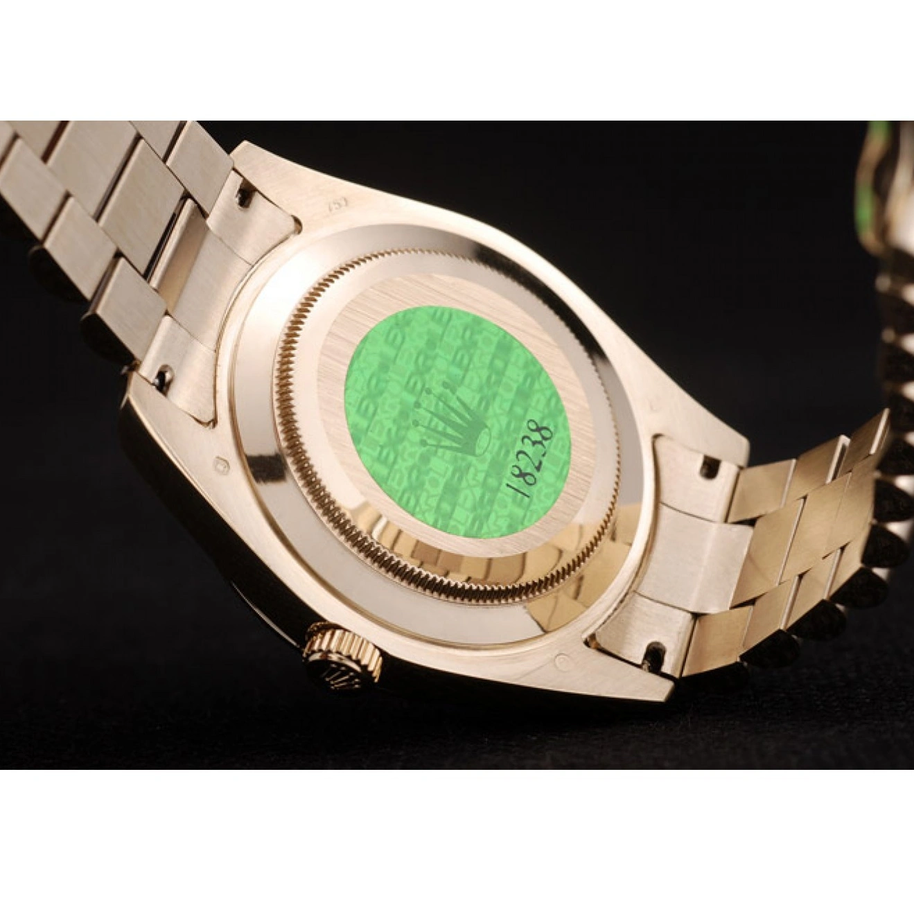 Aaa fake watches Dial 41980 Stainless Patterned Rolex Steel Strap DayDate Gold Black 1028